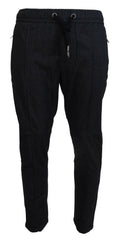 Dolce & Gabbana Graue Tapered Baumwollhose