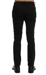 Costume National Zwarte Slim Fit Katoenen Stretchbroek