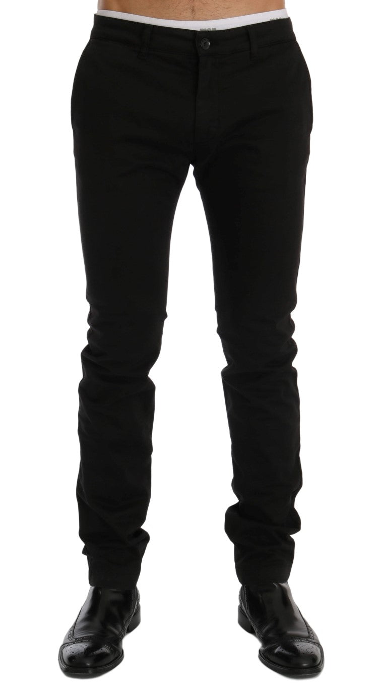GF Ferre schwarze Stretch-Chino-Hose aus Baumwolle