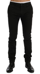 GF Ferre schwarze Stretch-Chino-Hose aus Baumwolle