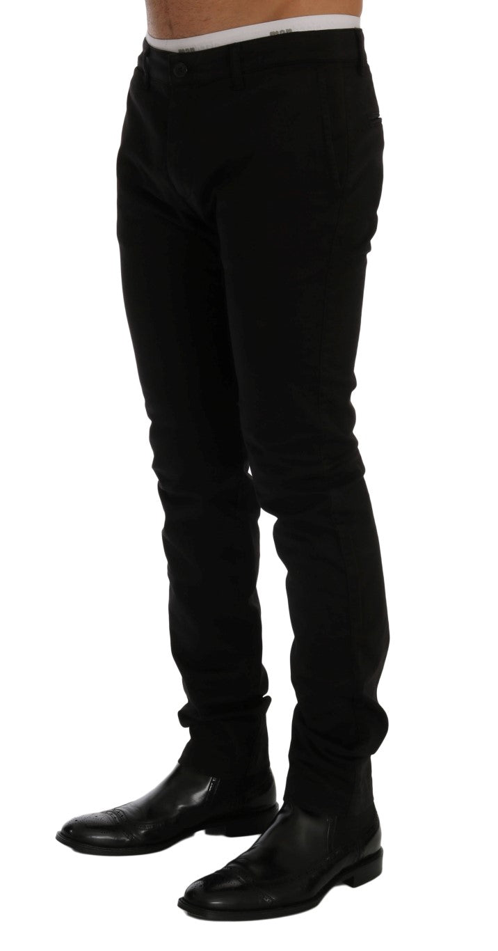 GF Ferre schwarze Stretch-Chino-Hose aus Baumwolle