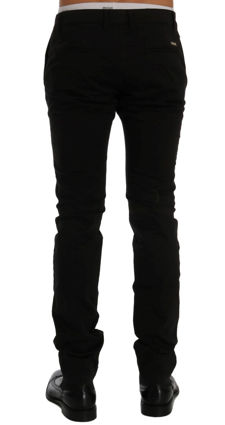 GF Ferre schwarze Stretch-Chino-Hose aus Baumwolle