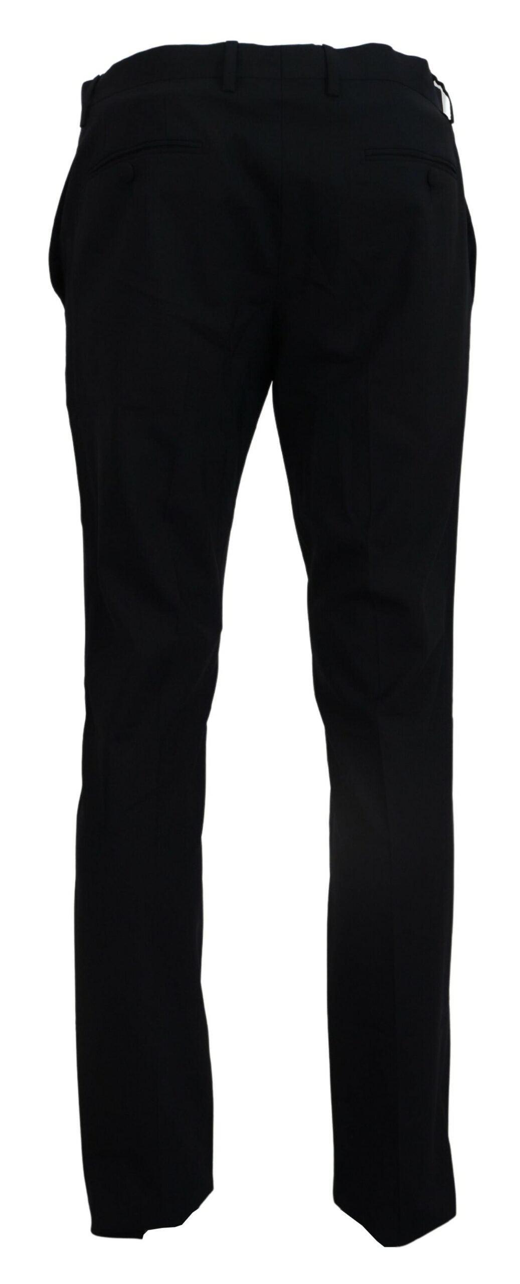 Dolce & Gabbana Blauwe Wollen Stretch Jurk Formele Slim Fit Broek