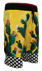 Dolce & Gabbana Sweatshorts aus Baumwolle mit Kaktusmuster in mehreren Farben