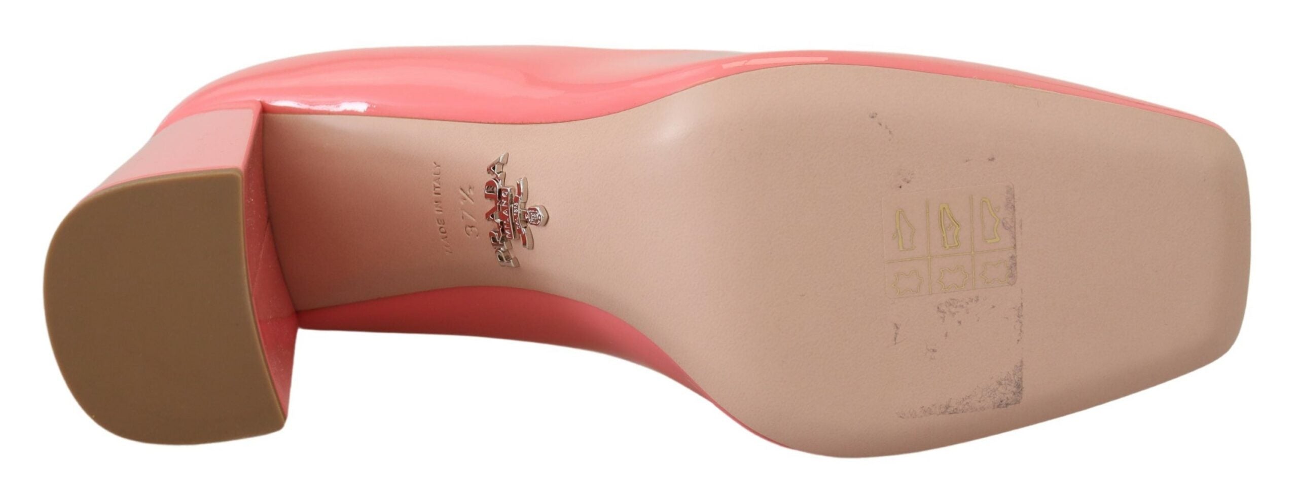 Prada Pumps Blockabsatz Lackleder Pink Klassisch