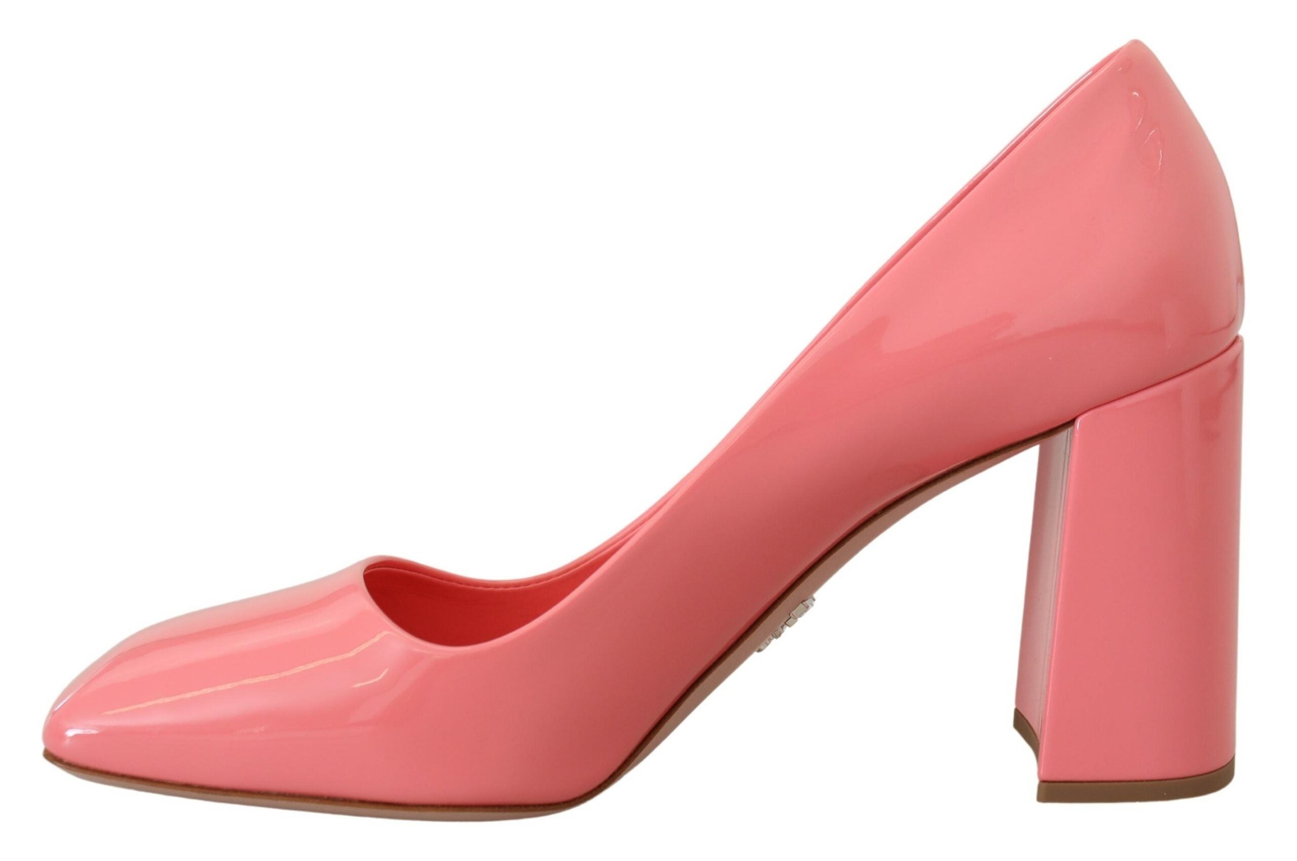 Prada Pumps Blockabsatz Lackleder Pink Klassisch