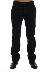 GF Ferre Blue Cotton Stretch Chinos Pants