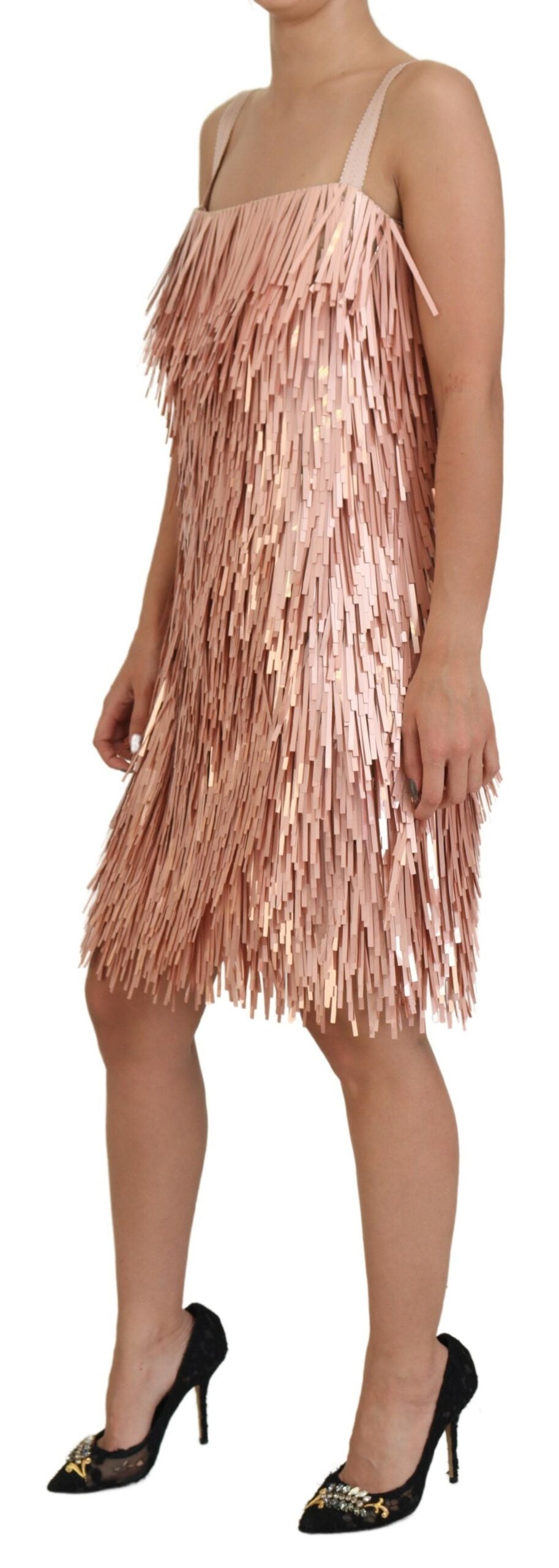 Dolce & Gabbana Pink Tinsel Ärmelloses A-Linien-Kleid