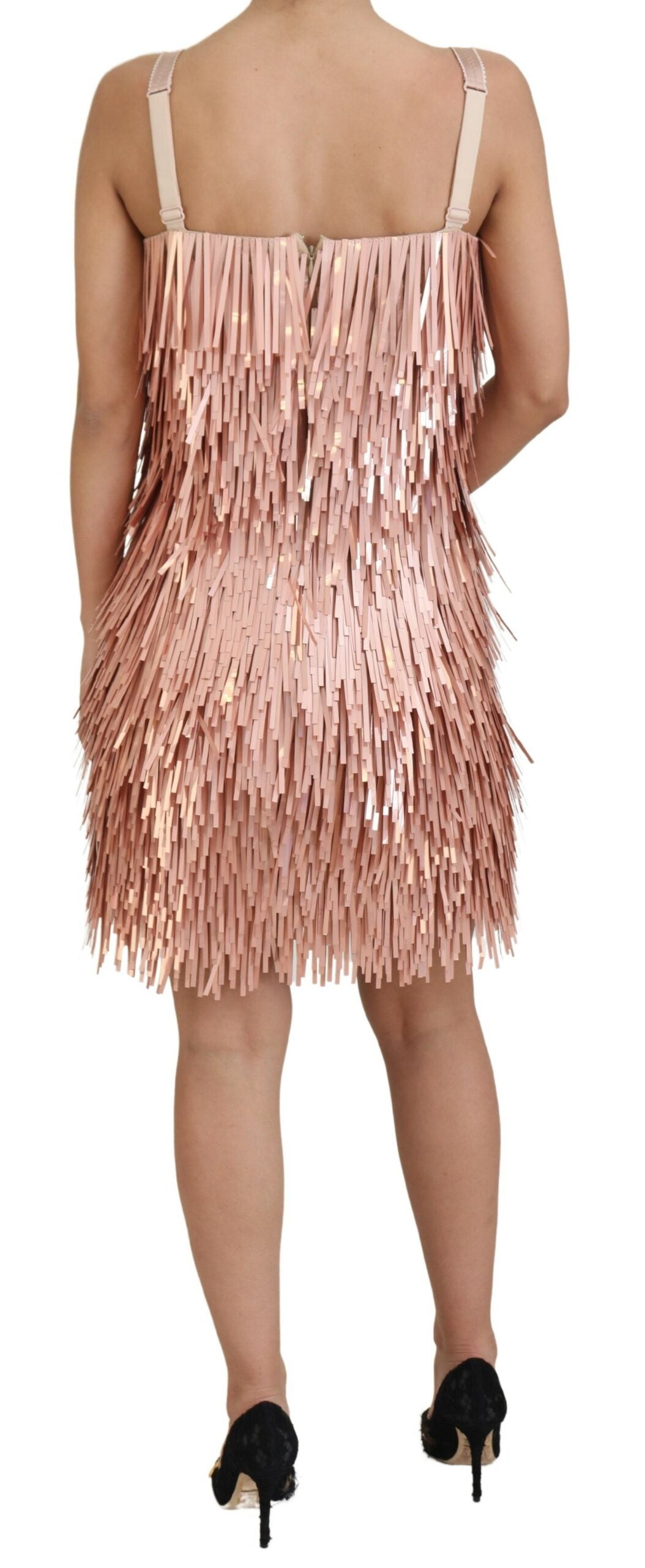 Dolce & Gabbana Pink Tinsel Ärmelloses A-Linien-Kleid
