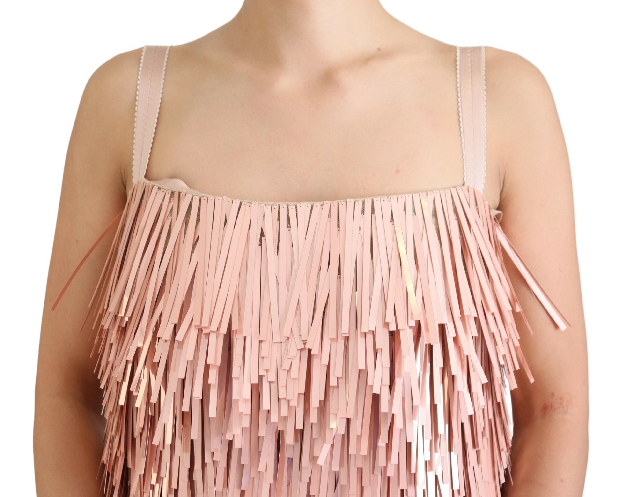 Dolce & Gabbana Pink Tinsel Ärmelloses A-Linien-Kleid
