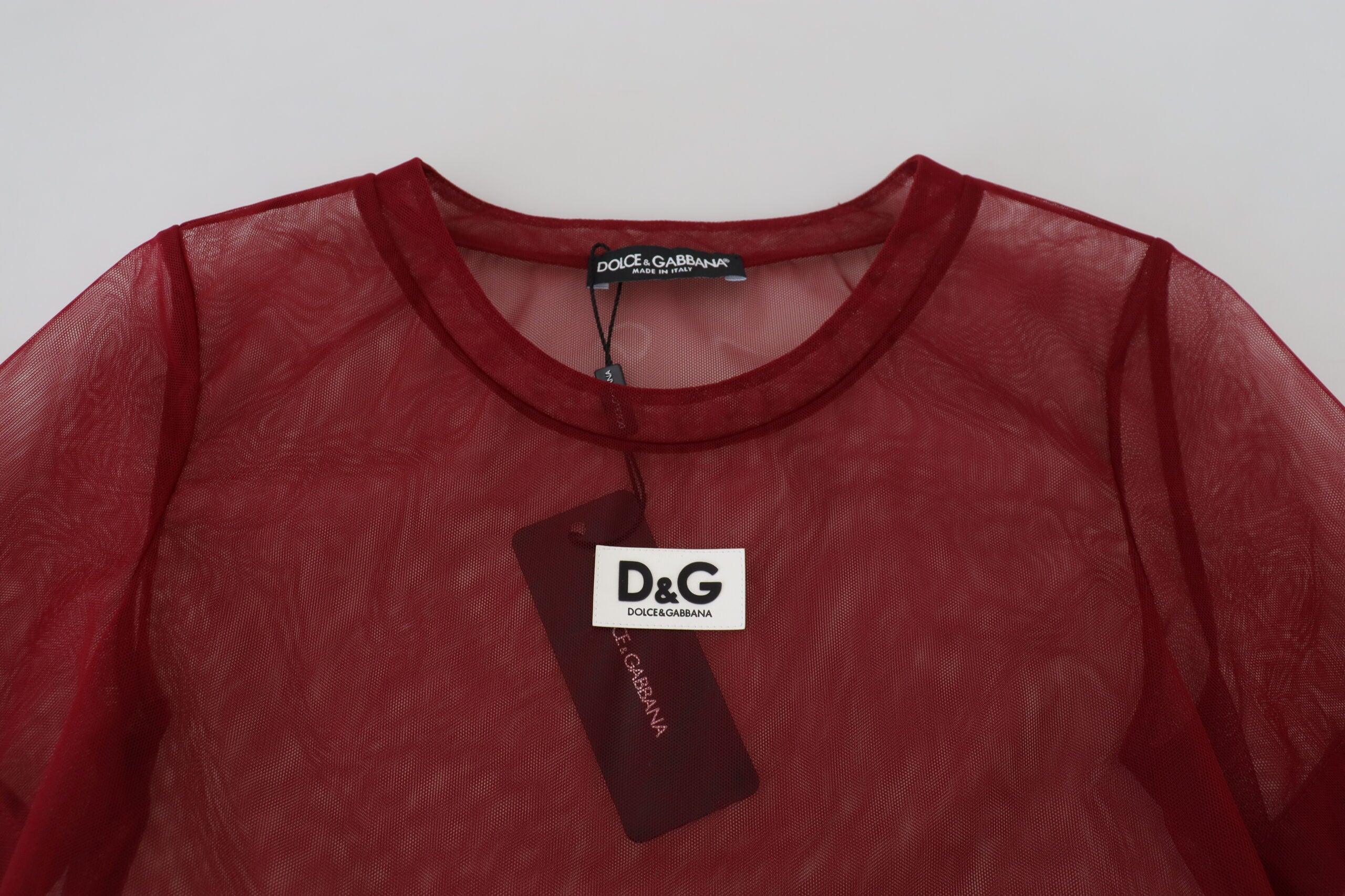 Dolce & Gabbana Maroones Nylon Zweilagen-Shift-Minikleid