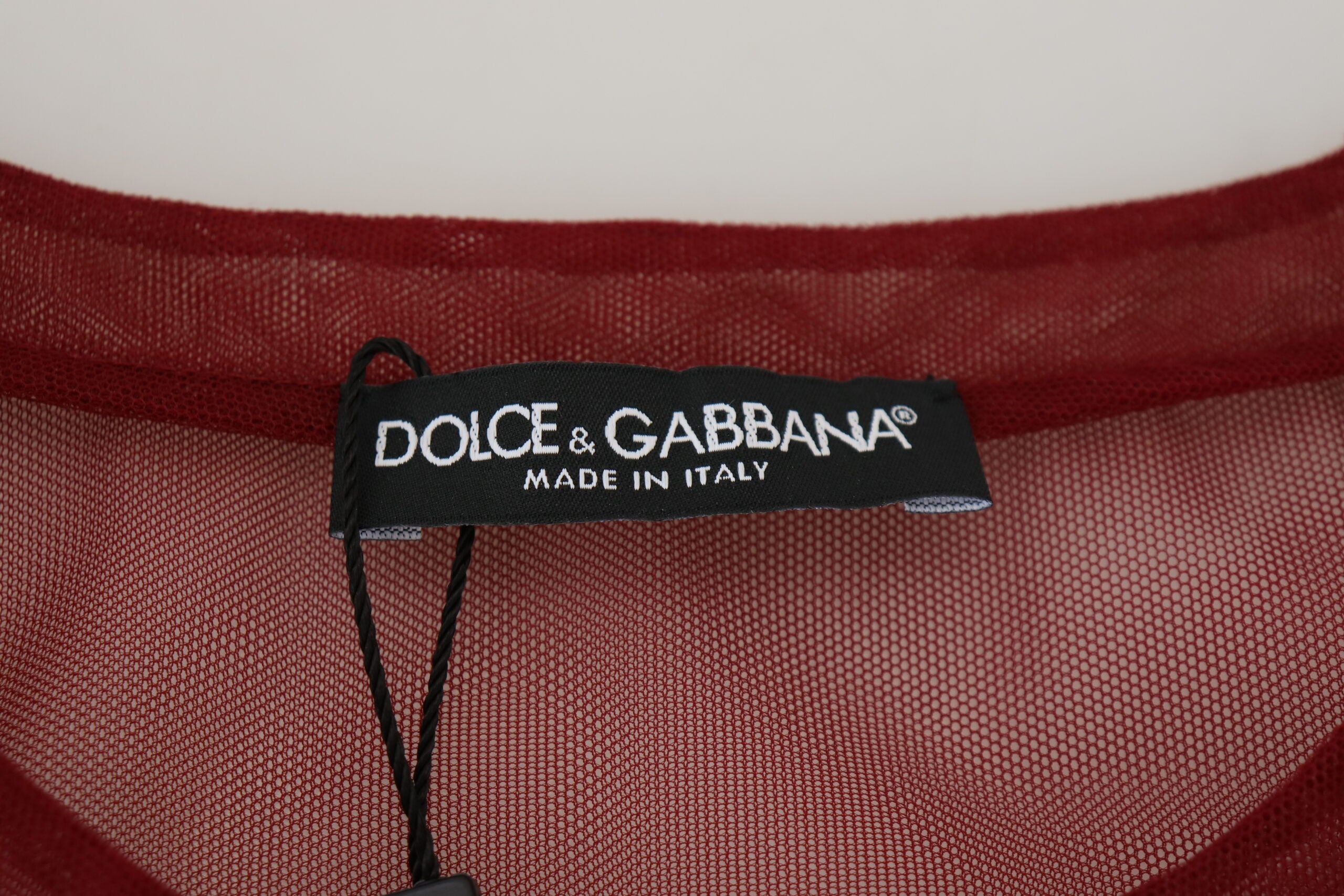 Dolce & Gabbana Maroones Nylon Zweilagen-Shift-Minikleid