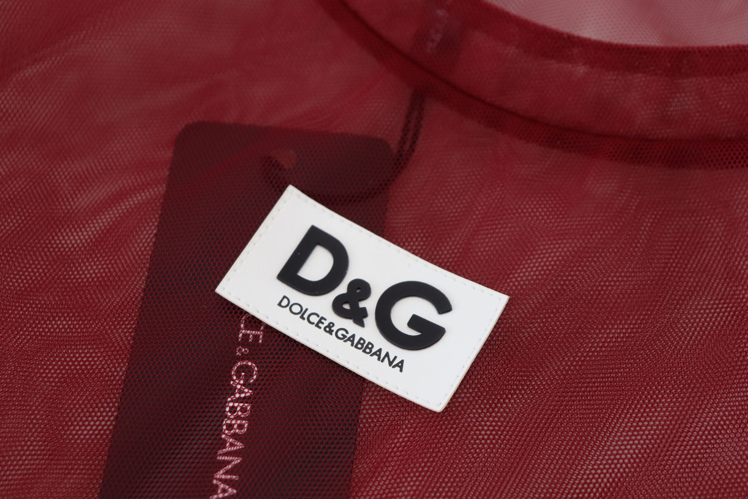 Dolce & Gabbana Maroones Nylon Zweilagen-Shift-Minikleid