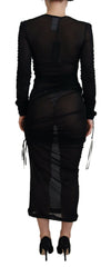 Dolce & Gabbana Zwarte Viscose Bodycon Kokerjurk Midi