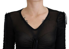 Dolce & Gabbana Zwarte Viscose Bodycon Kokerjurk Midi