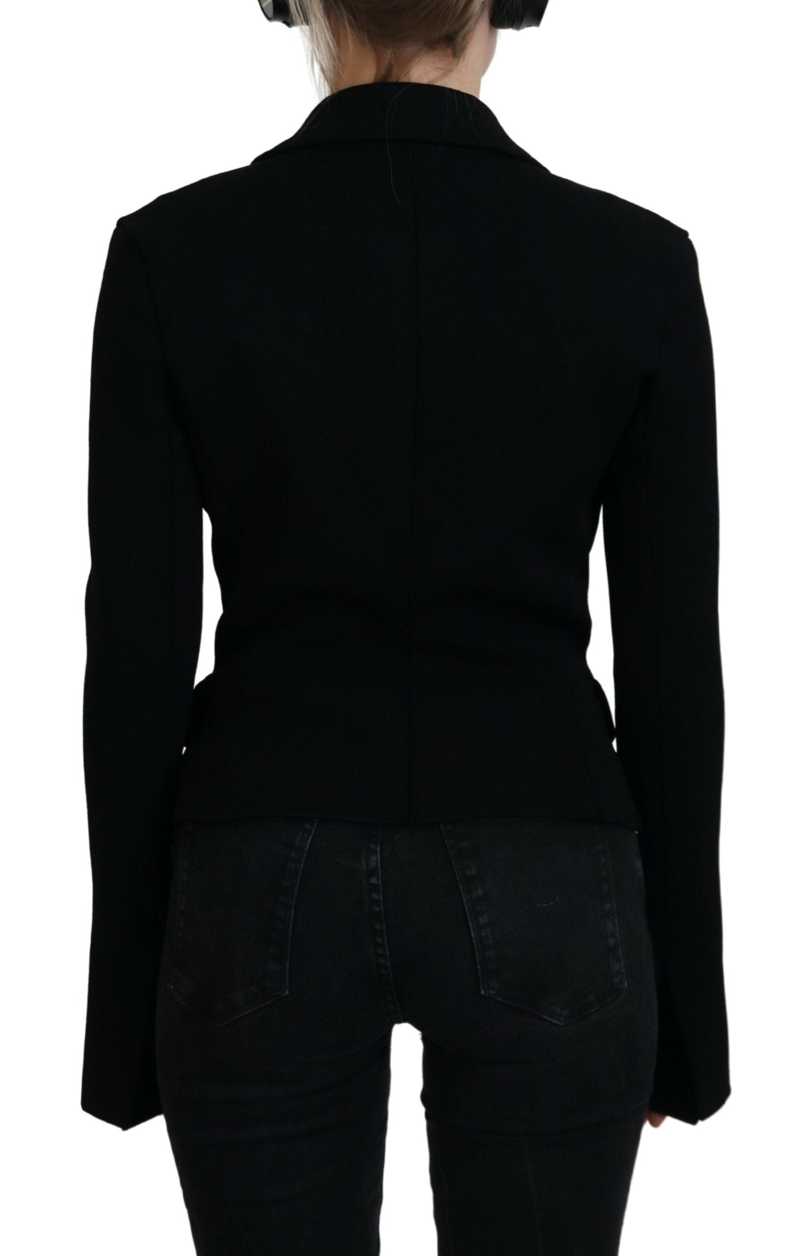 Dolce & Gabbana Schwarzer Cardigan-Blazer mit Knöpfen aus Viskosejacke