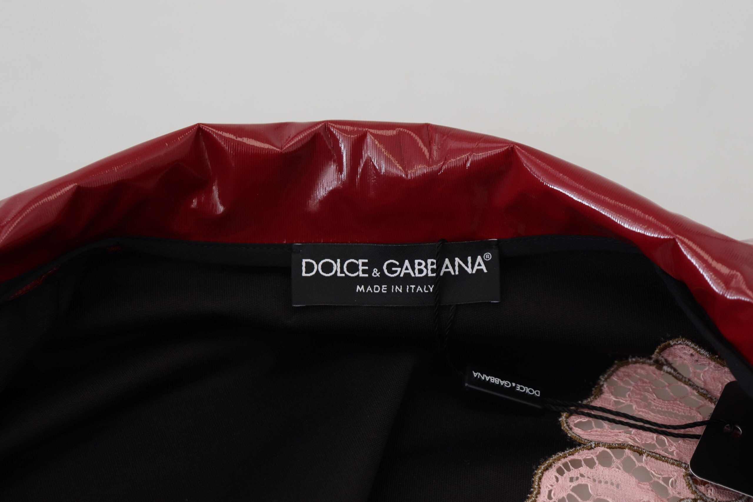 Dolce & Gabbana Weinrote Blumen-Polyester-Damenjacke mit durchgehendem Reißverschluss