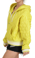 Dolce & Gabbana Gelbe Steppjacke mit Kapuze aus Nylon
