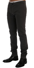 GF Ferre Gray Cotton Stretch Chinos Pants