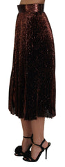 Dolce & Gabbana Maxirock mit hoher Taille, A-Linie und Bronzepailletten