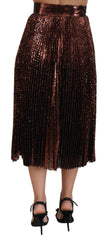 Dolce & Gabbana Maxirock mit hoher Taille, A-Linie und Bronzepailletten
