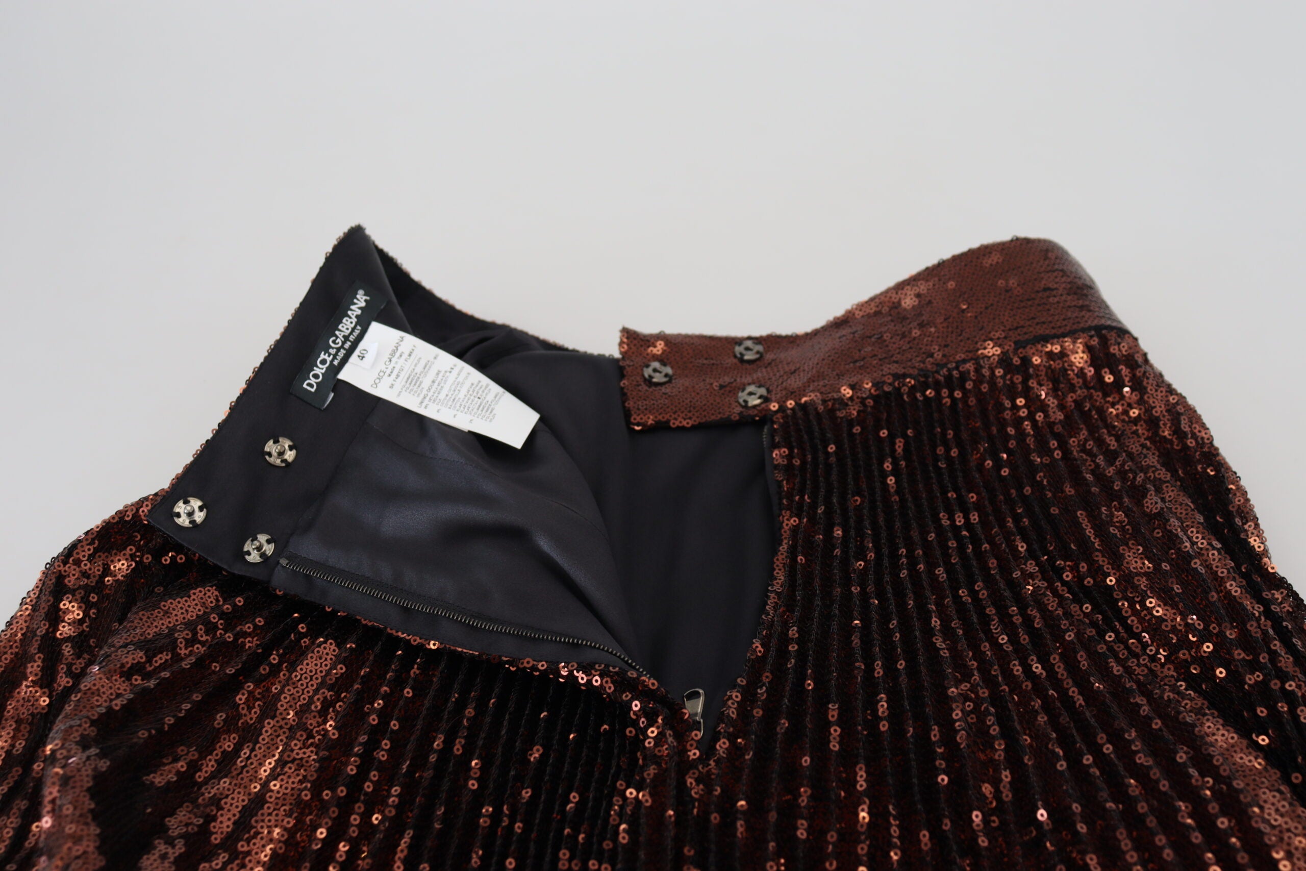 Dolce & Gabbana Maxirock mit hoher Taille, A-Linie und Bronzepailletten