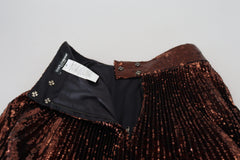 Dolce & Gabbana Maxirock mit hoher Taille, A-Linie und Bronzepailletten