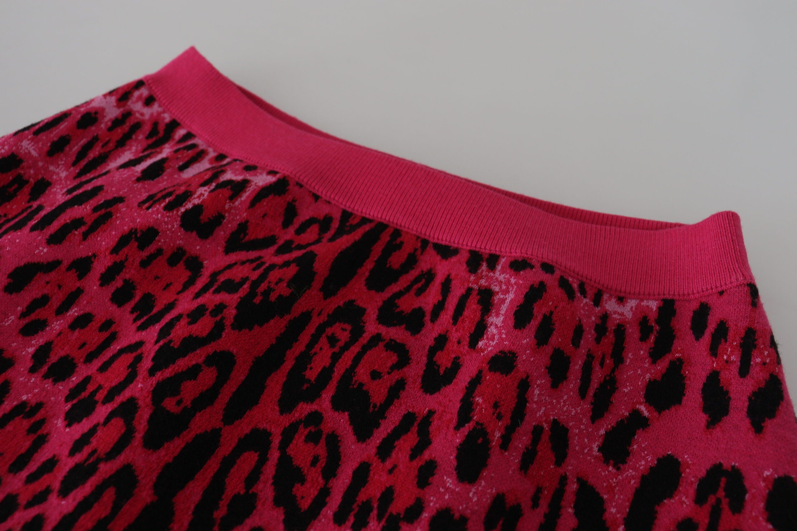 Dolce & Gabbana Pink Leopard A-Linien-Minirock mit hoher Taille