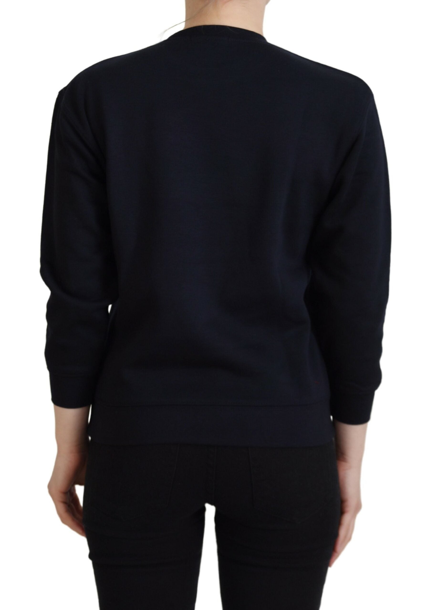 Philippe Model Schwarzer bedruckter Langarm-Pullover
