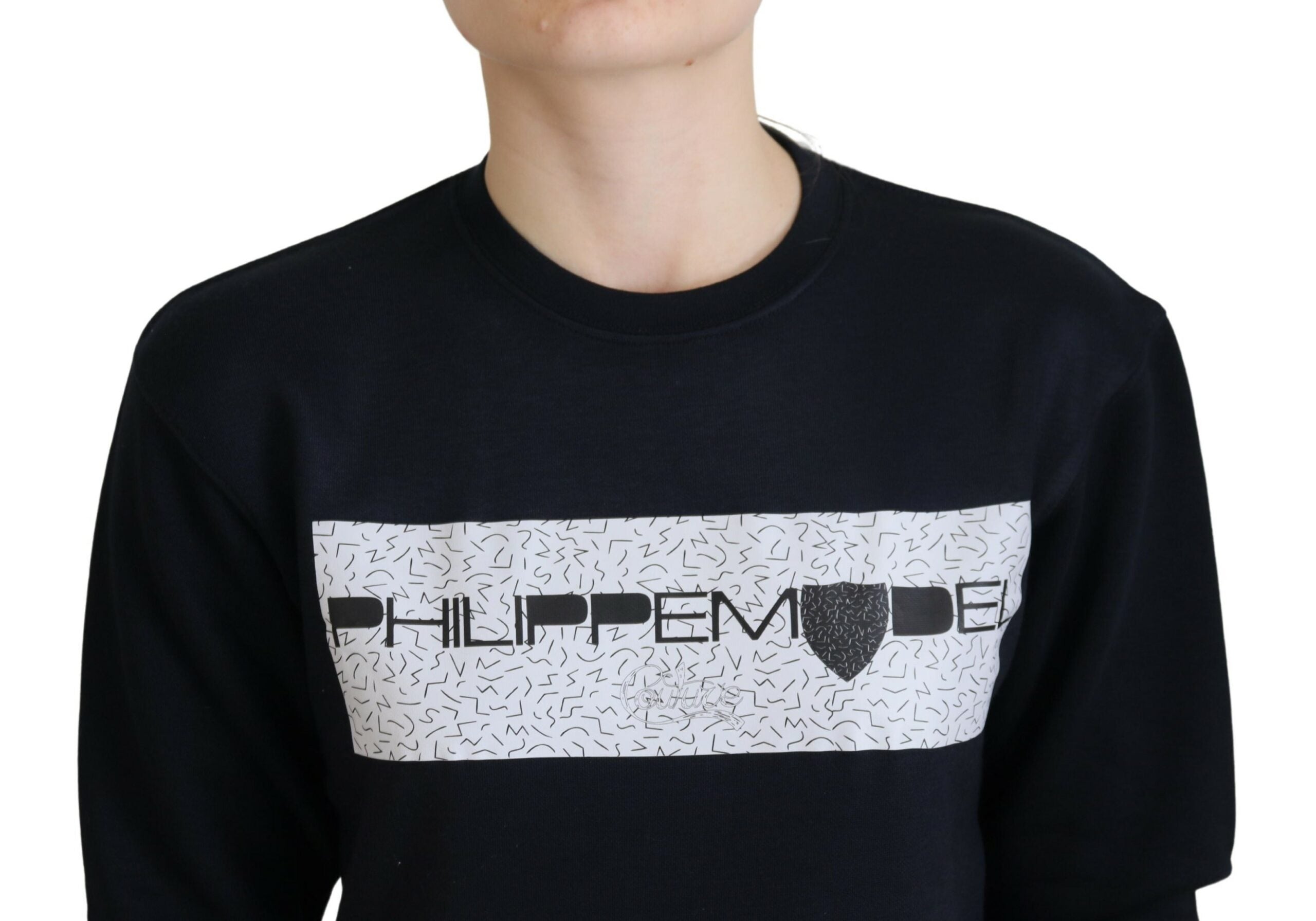 Philippe Model Schwarzer bedruckter Langarm-Pullover