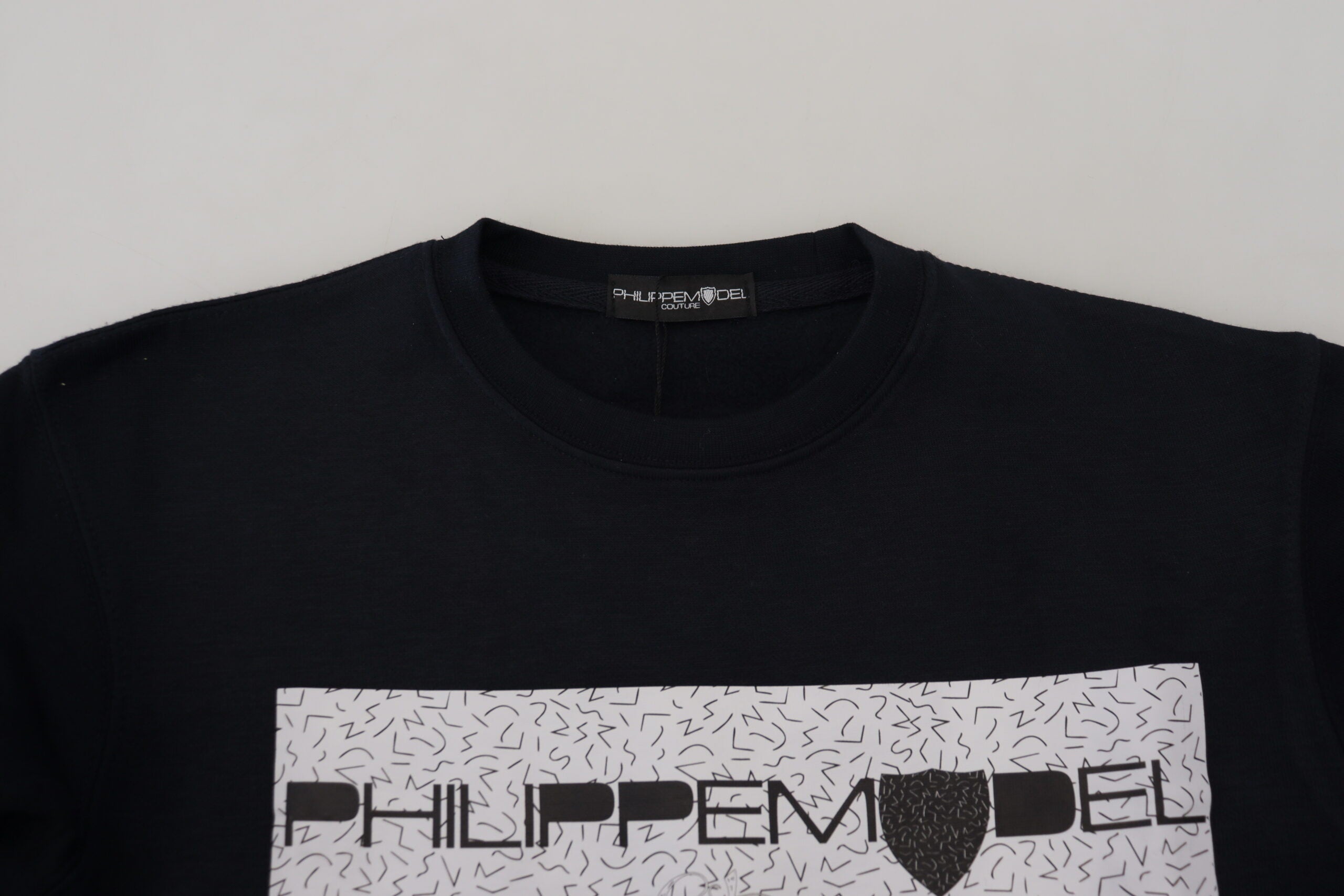 Philippe Model Schwarzer bedruckter Langarm-Pullover