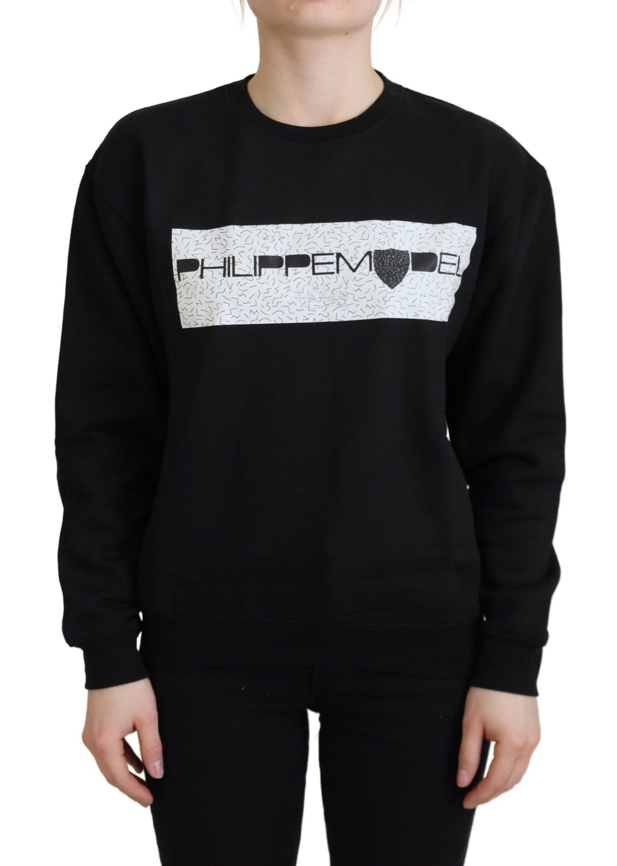 Philippe Model Pullover mit langen Ärmeln und schwarzem Print