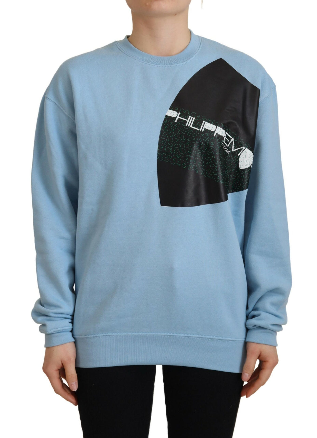 Philippe Model Hellblauer Langarmpullover mit Logo-Print