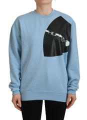 Philippe Model Hellblauer Langarmpullover mit Logo-Print