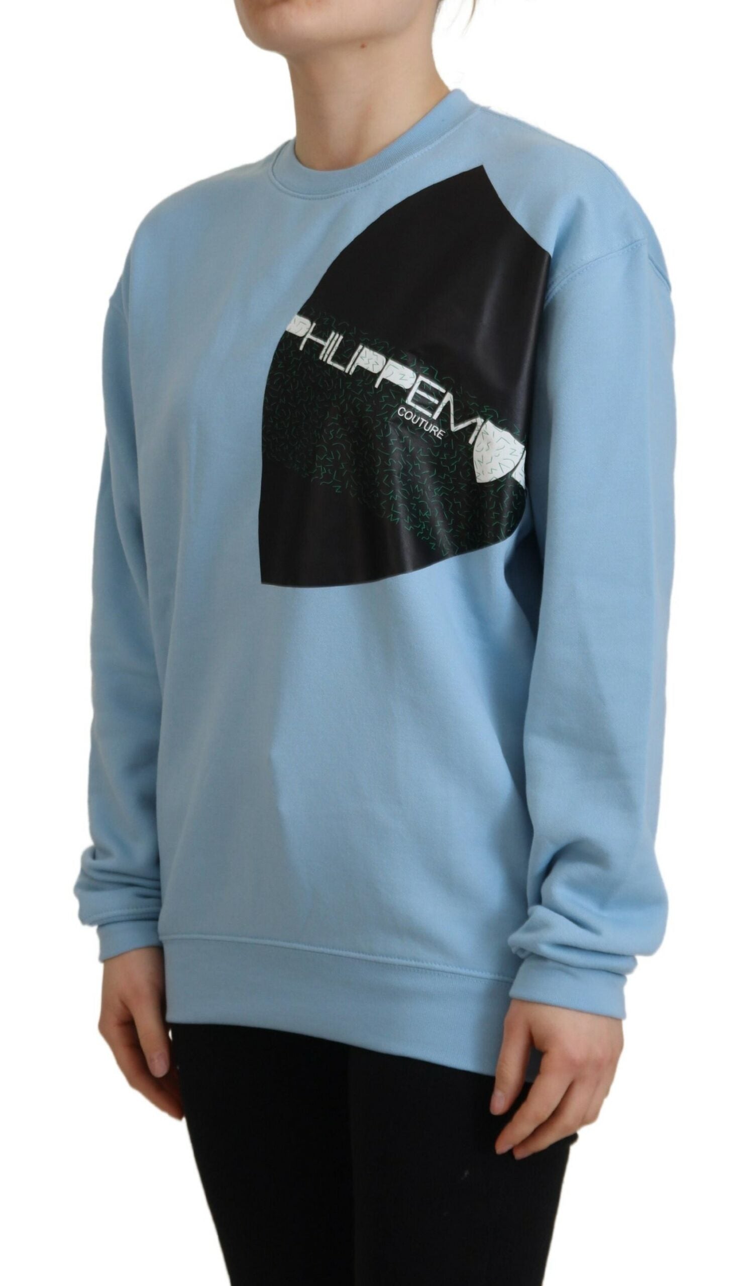 Philippe Model Hellblauer Langarmpullover mit Logo-Print
