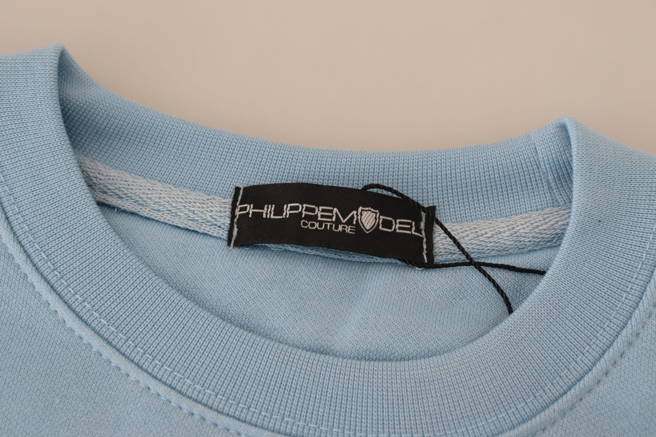 Philippe Model Hellblauer Langarmpullover mit Logo-Print