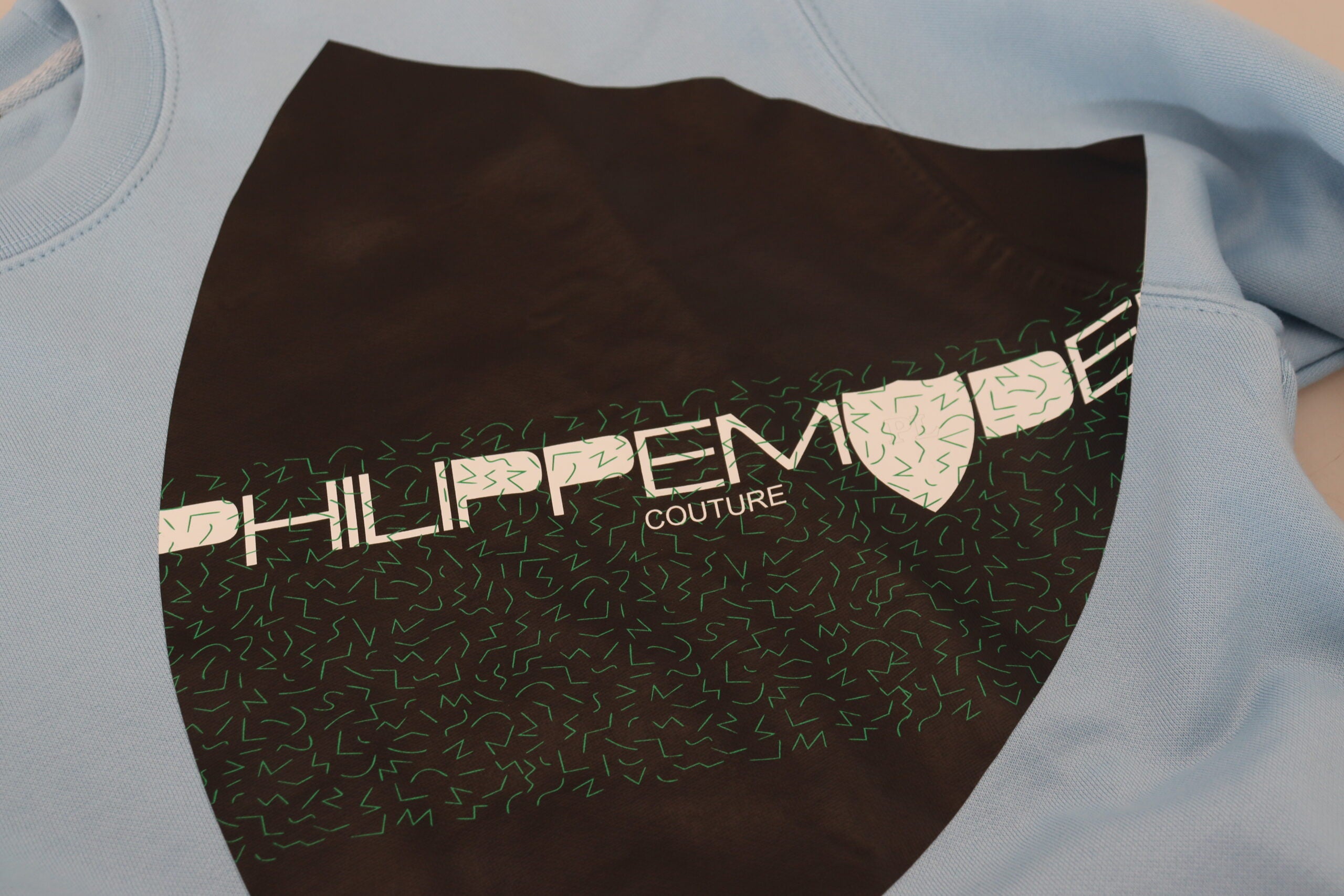 Philippe Model Hellblauer Langarmpullover mit Logo-Print
