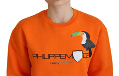 Philippe Model Oranje Gebreide Trui met Lange Mouwen en Print
