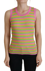 Dolce & Gabbana Meerkleurige Zijden Vest Pullover Tanktop