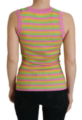 Dolce & Gabbana Meerkleurige Zijden Vest Pullover Tanktop