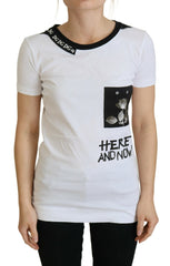 Dolce & Gabbana Weißes Baumwoll-T-Shirt Rundhals-T-Shirt