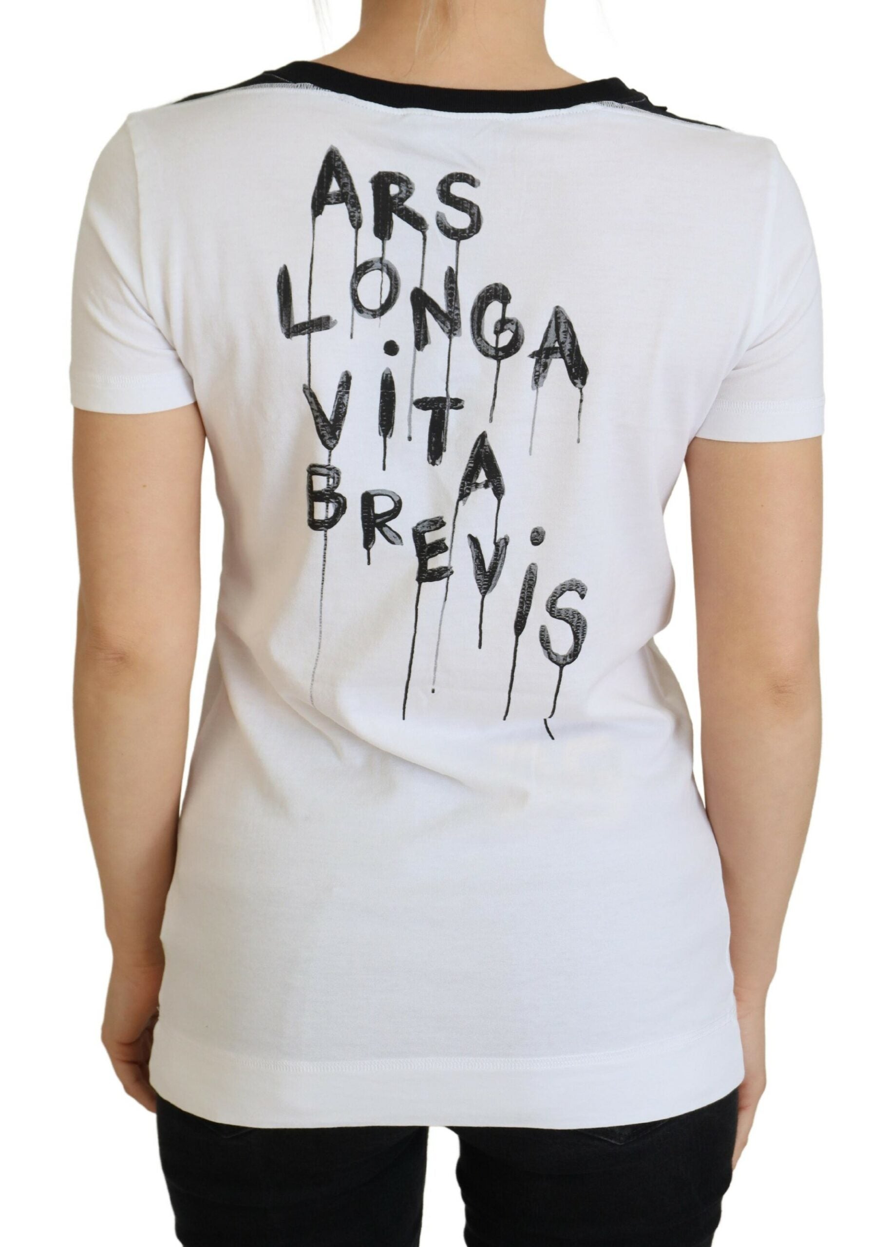 Dolce & Gabbana Weißes Baumwoll-T-Shirt Rundhals-T-Shirt