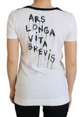 Dolce & Gabbana Weißes Baumwoll-T-Shirt Rundhals-T-Shirt