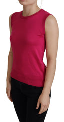 Dolce & Gabbana Rosa Seiden-Weste Pullover Rundhals-Tanktop