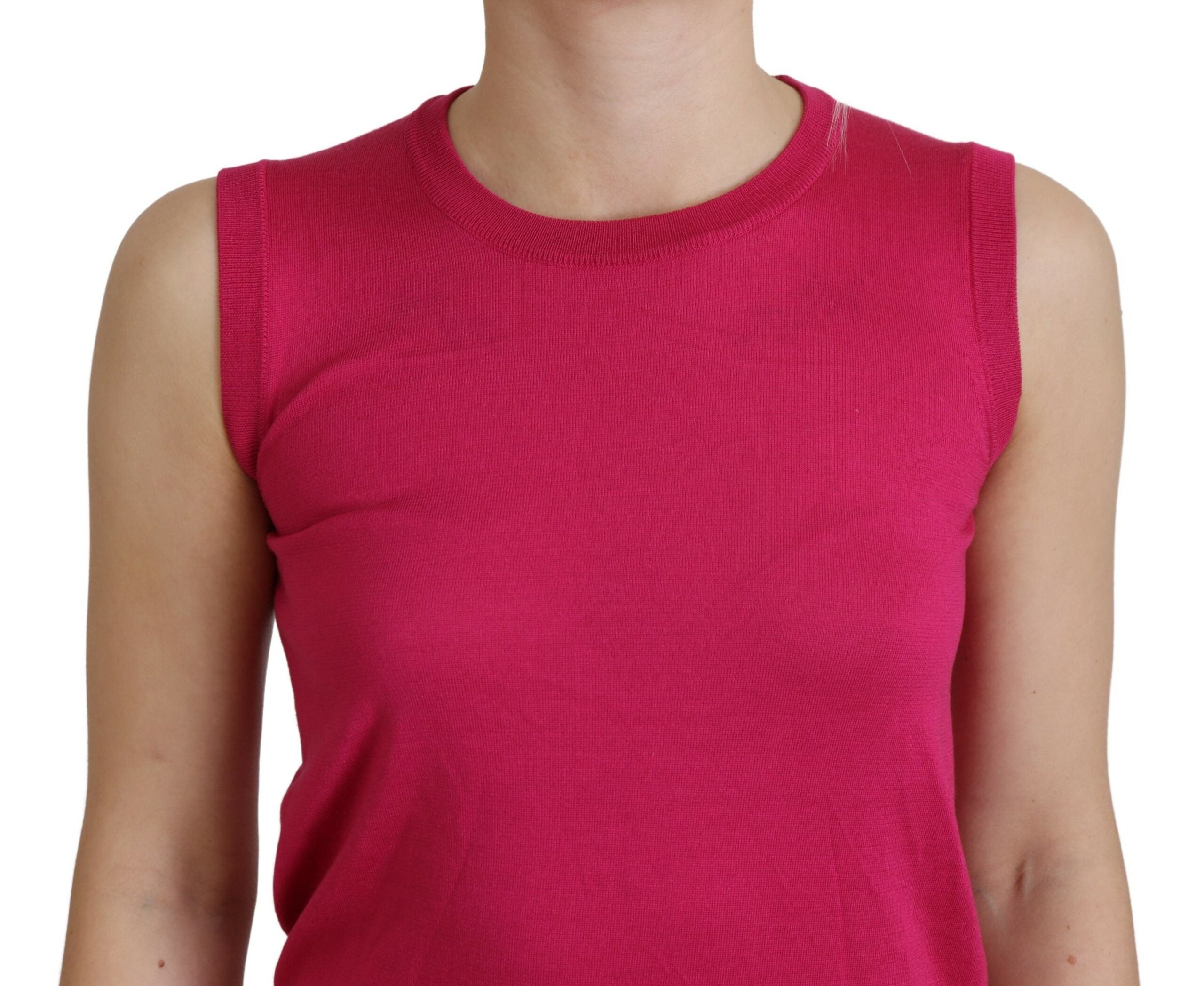 Dolce & Gabbana Rosa Seiden-Weste Pullover Rundhals-Tanktop