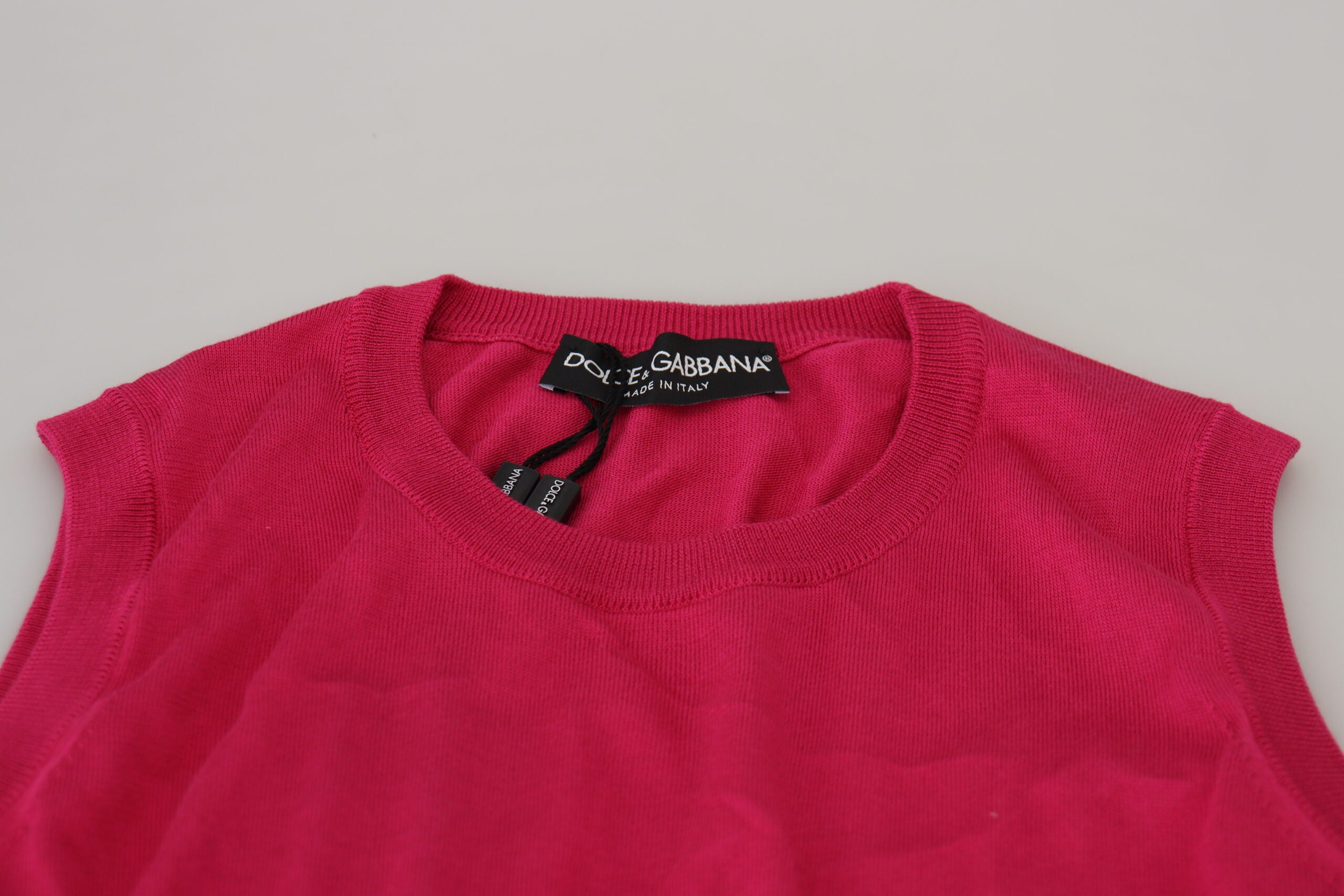 Dolce & Gabbana Rosa Seiden-Weste Pullover Rundhals-Tanktop