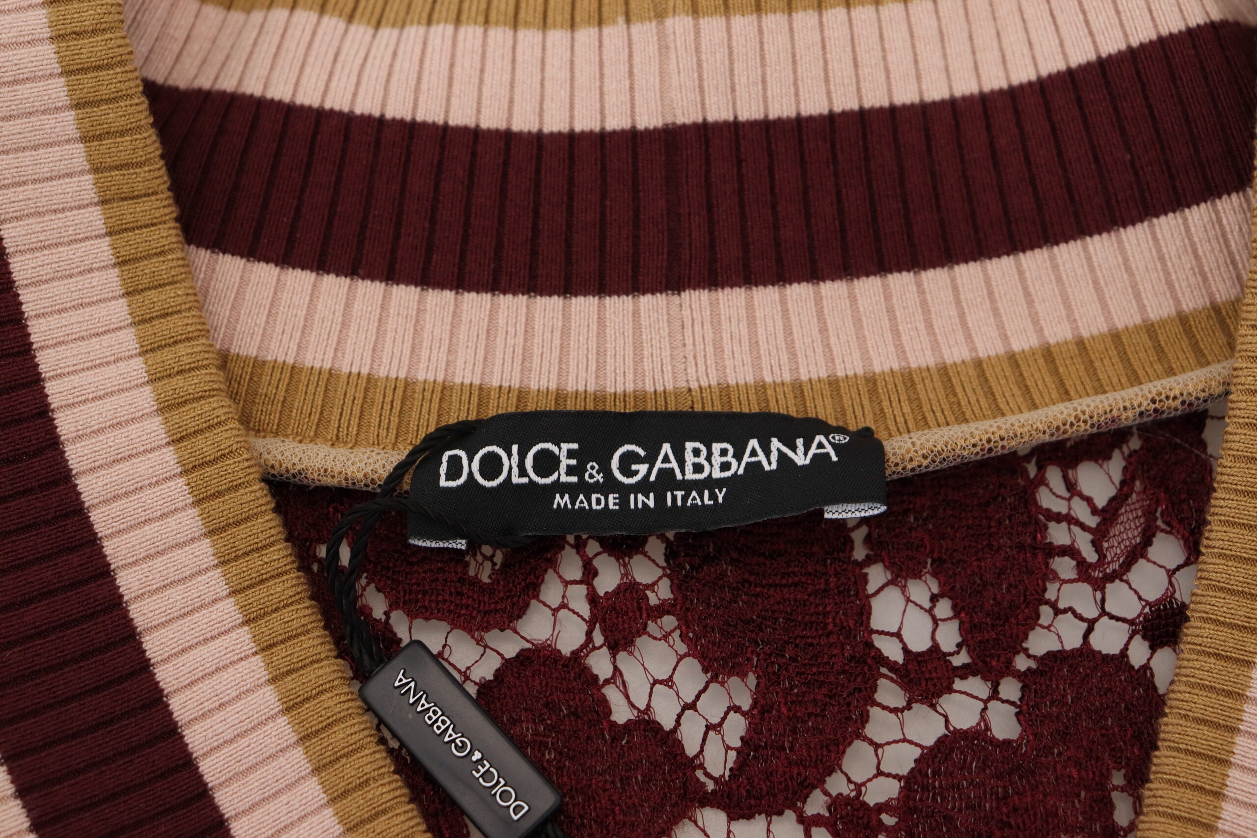 Dolce & Gabbana Pullover mit V-Ausschnitt aus mehrfarbiger Spitze