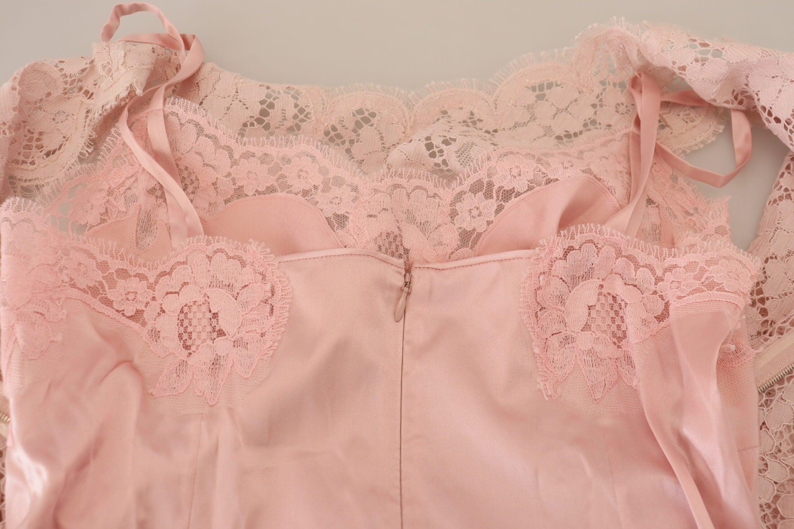 Dolce & Gabbana Rosa ärmelloses Tank-Top aus floraler Spitze