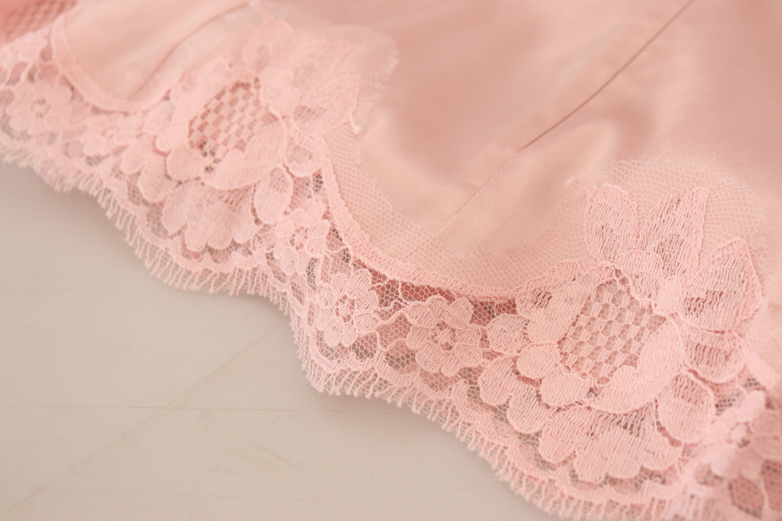 Dolce & Gabbana Rosa ärmelloses Tank-Top aus floraler Spitze