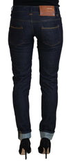 Acht blaue Low-Waist Slim Fit Damen-Jeans aus Baumwolle